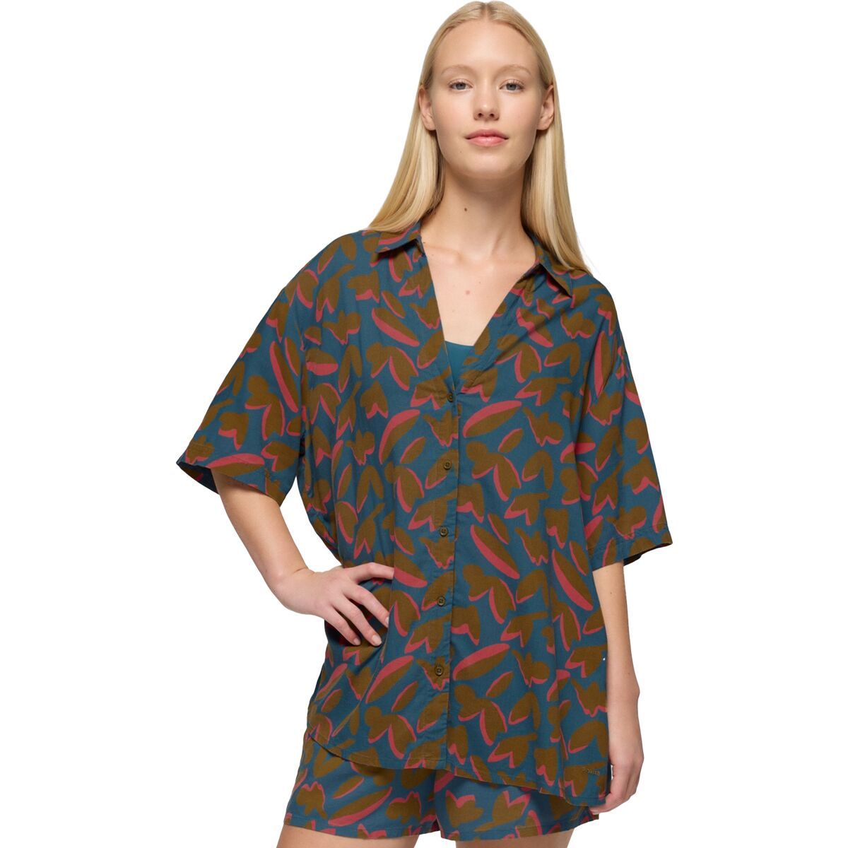 Image of prAna The Bahamas Button-Up Top - Women's Catalina Indo Disco, S
