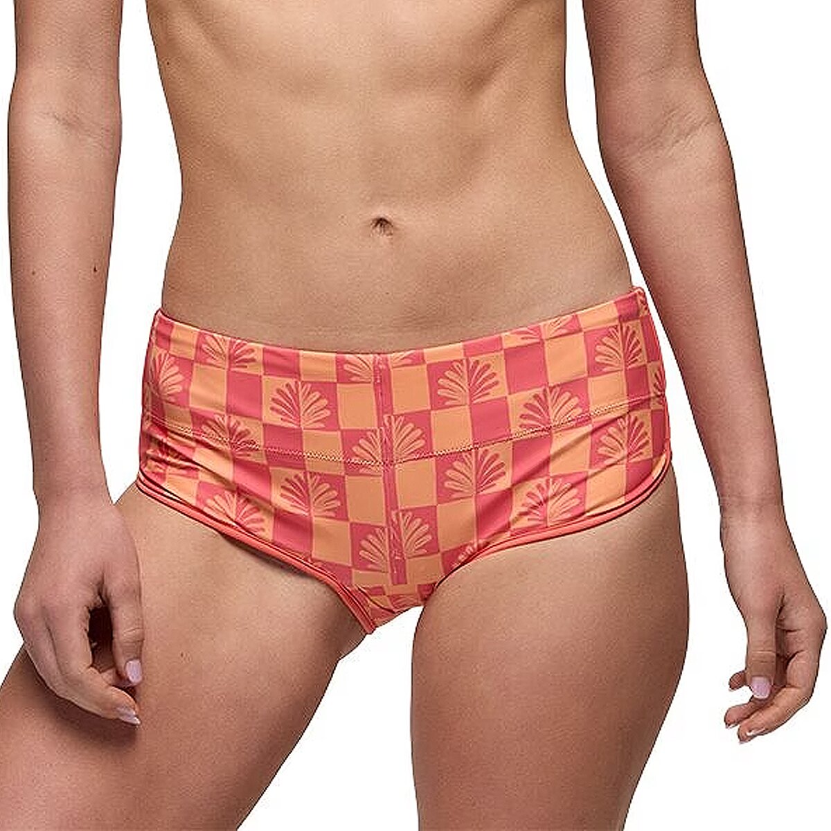 Image of prAna Tropic Kiss Hipster Bikini Bottom - Women's Guava Pop Checker, L