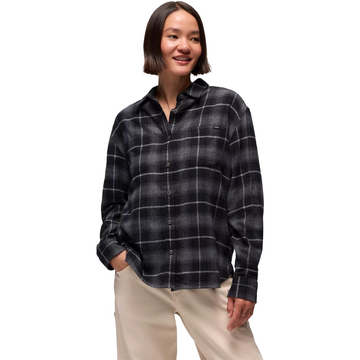 Image of prAna Cabin Core Flannel Shirt - Women's Charcoal, XS