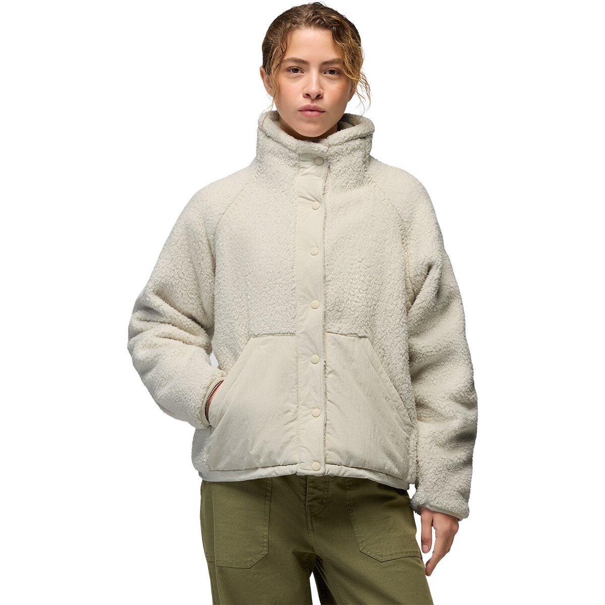 Image of prAna Encinitas Fleece Jacket - Women's Beach Pebble, L
