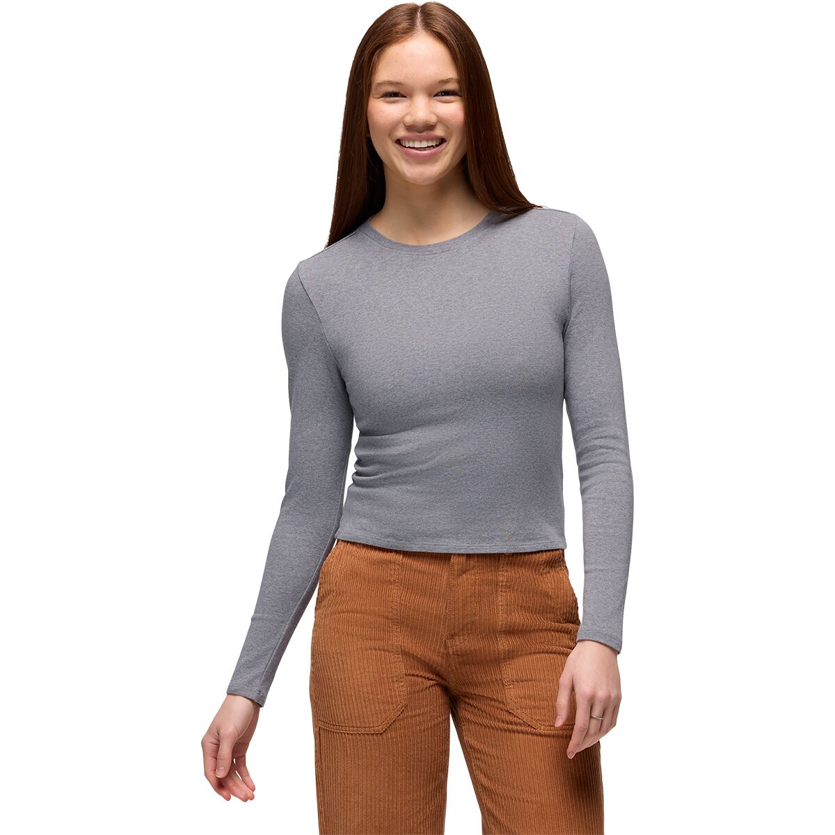 Image of prAna Lotus Long-Sleeve T-Shirt - Women's Heather Grey, XS
