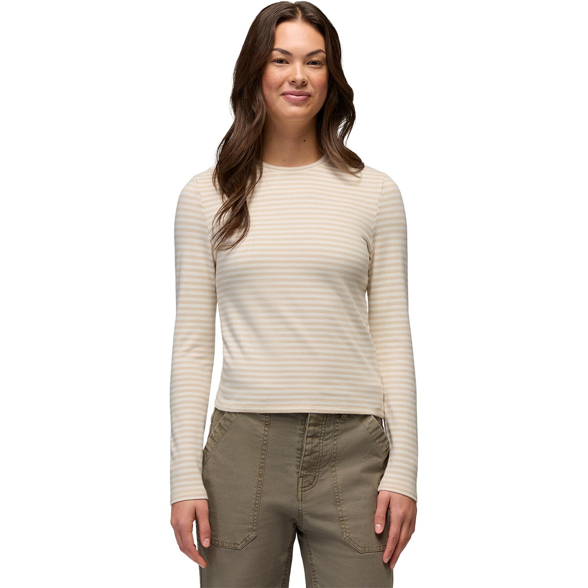 Image of prAna Lotus Long-Sleeve T-Shirt - Women's Stone Stripe, XS