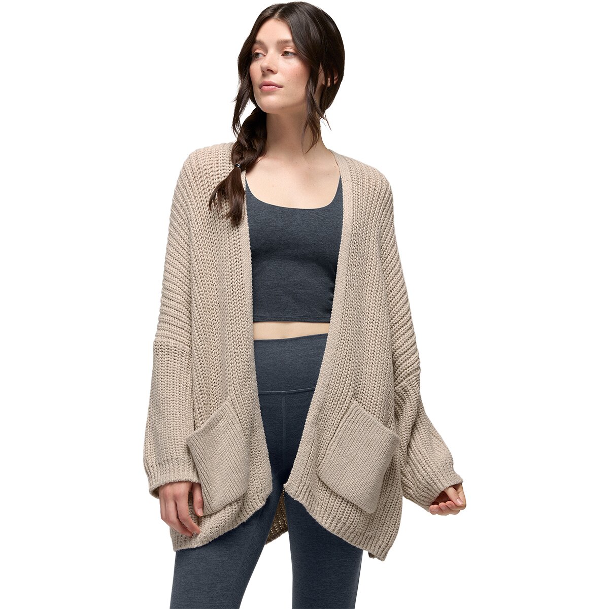 Image of prAna Sunday River Long Cardigan - Women's Beach Pebble, XS