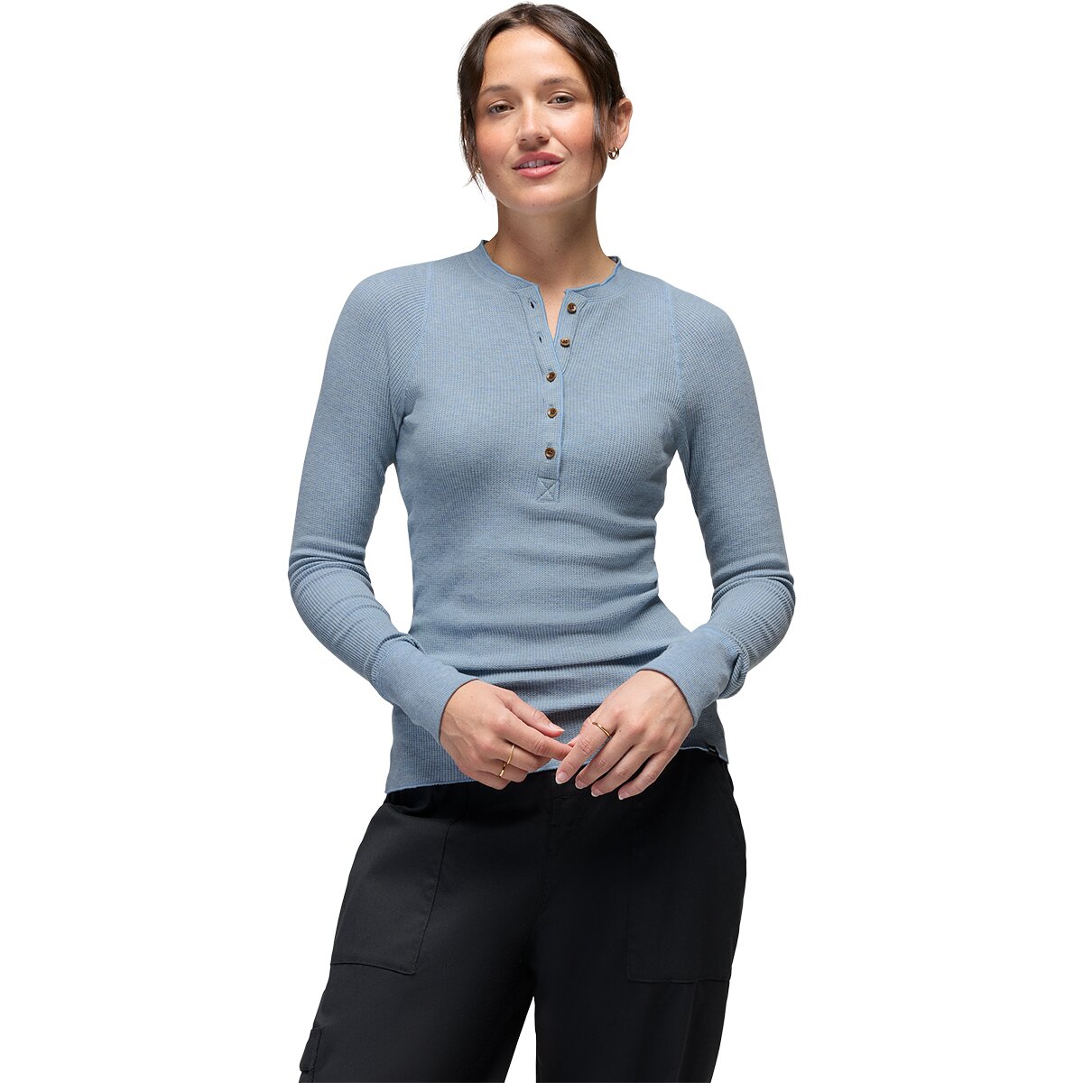 Image of prAna Touchstone Long-Sleeve Henley Shirt - Women's Glacier Skies Heather, S
