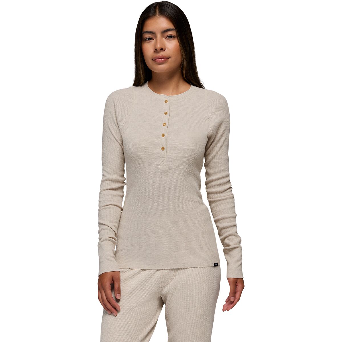 Image of prAna Touchstone Long-Sleeve Henley Shirt - Women's Oatmeal Heather, XS