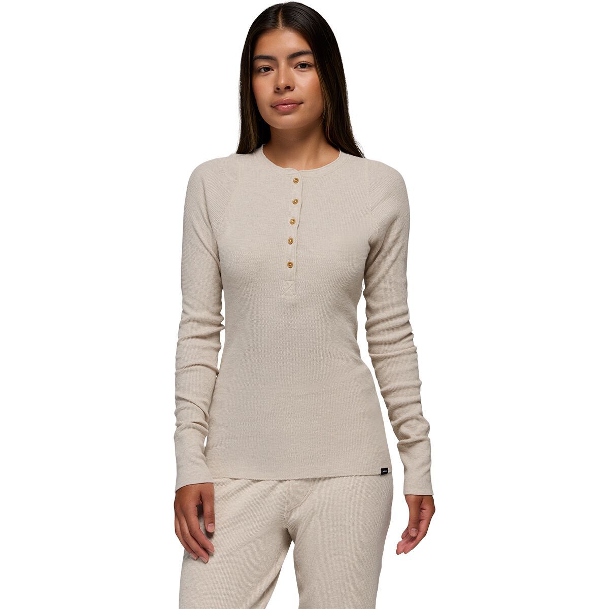 Image of prAna Touchstone Long-Sleeve Henley Shirt - Women's Oatmeal Heather, XL
