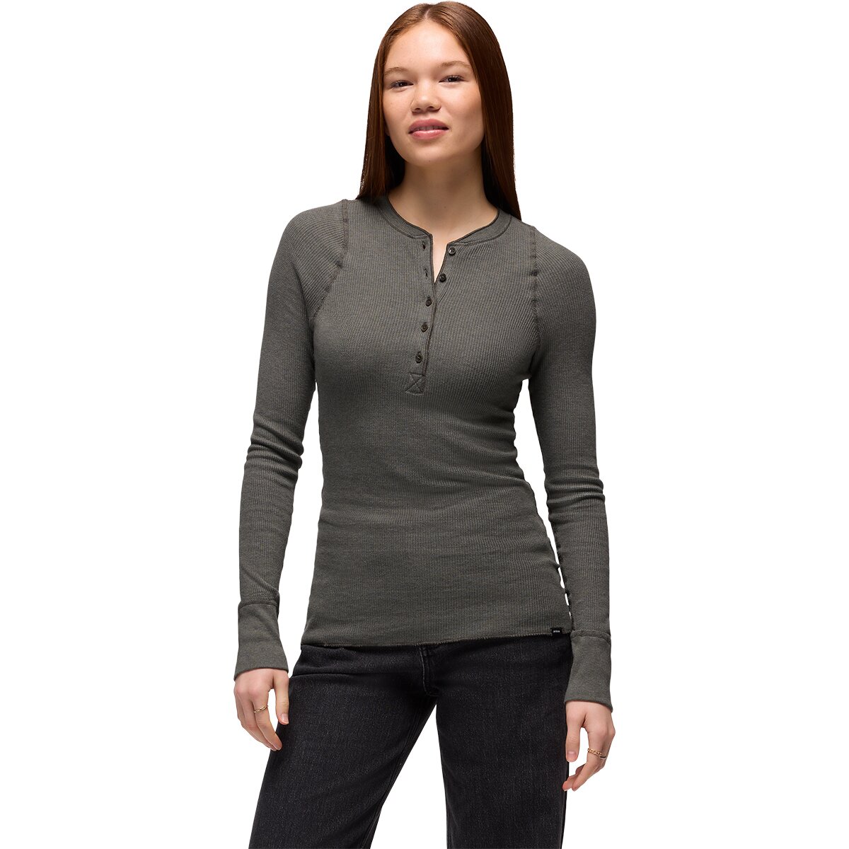 Image of prAna Touchstone Long-Sleeve Henley Shirt - Women's Thyme Heather, S