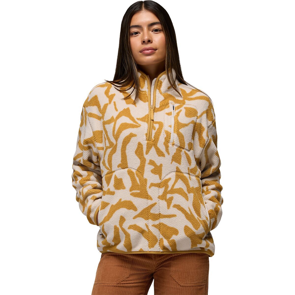 prAna Tuff Fluff 1/2-Zip Pullover - Women's Dijon Freestyle, S