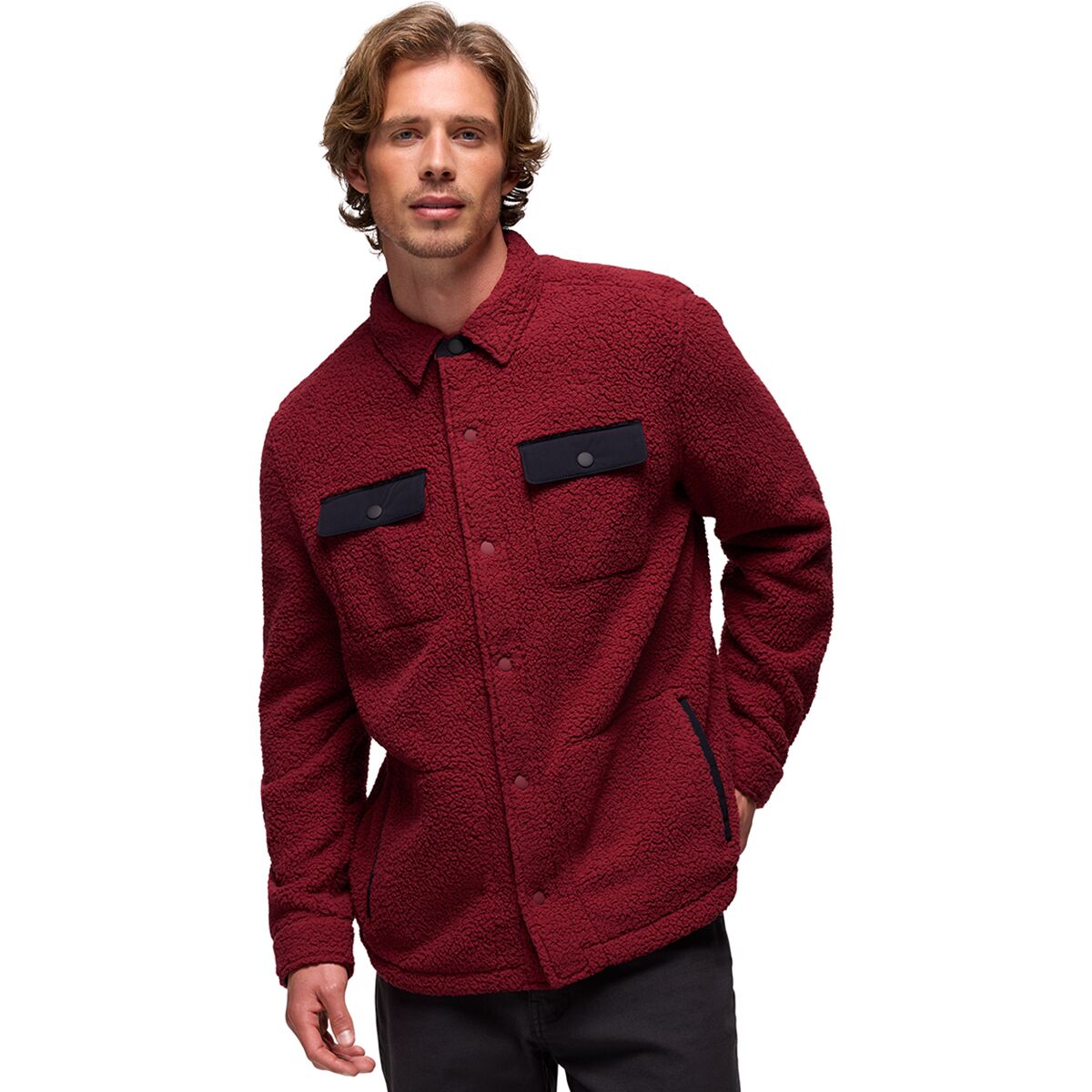 Image of prAna Encinitas Fleece Shacket - Men's Retrograde, L