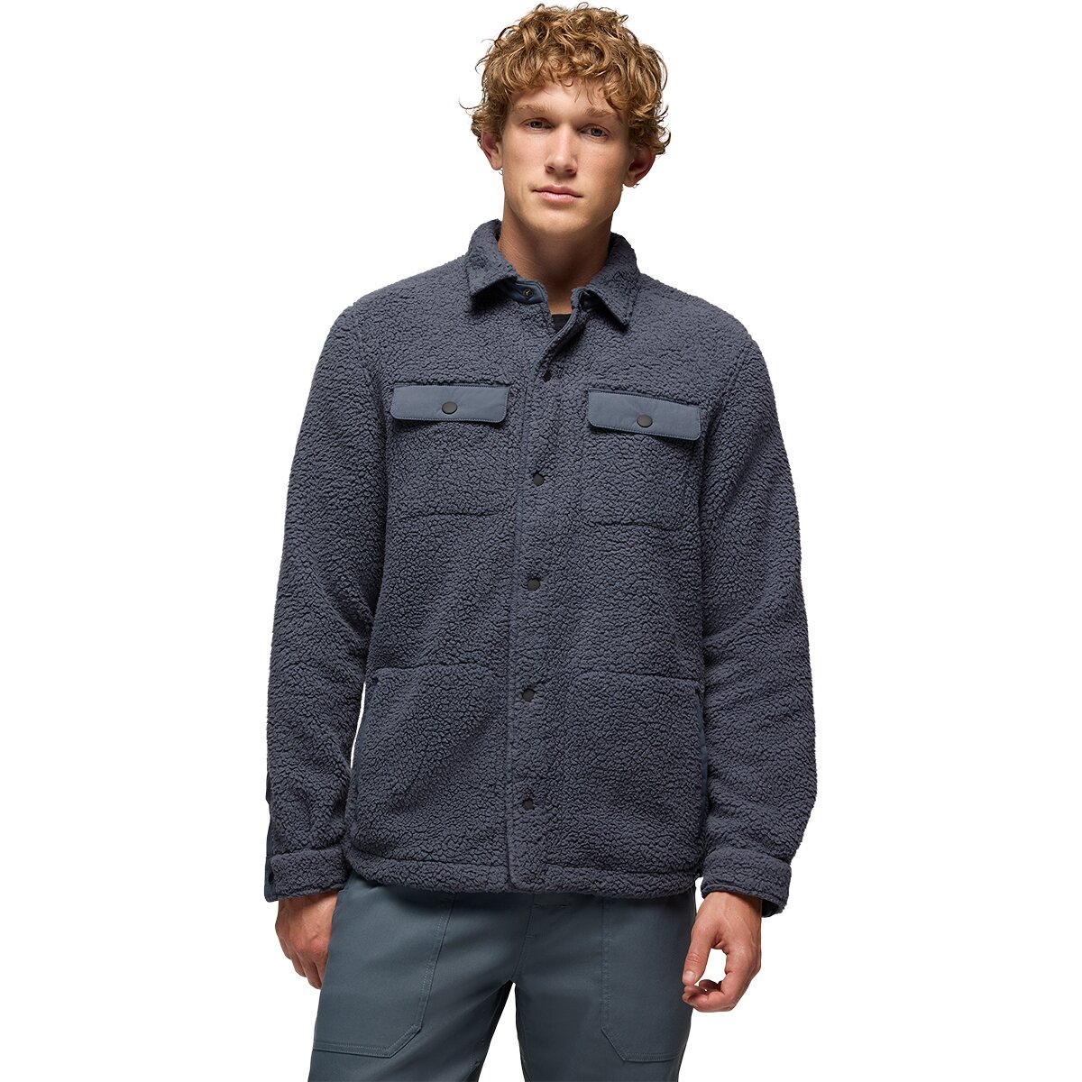 Image of prAna Encinitas Fleece Shacket - Men's Thundercloud, S