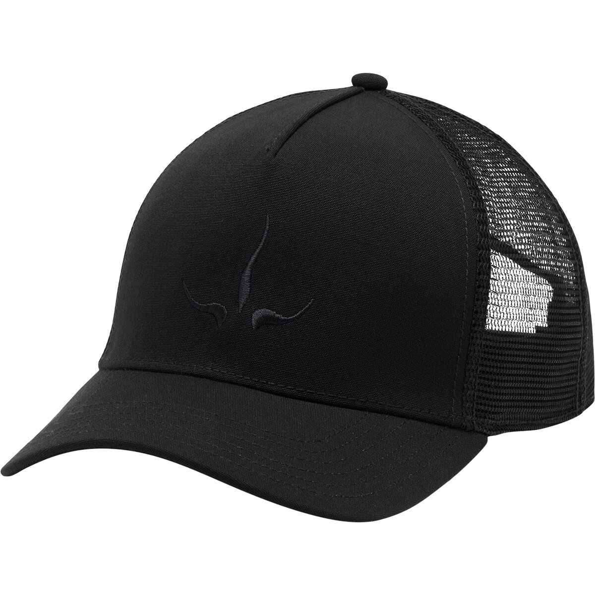 Image of prAna Desert Road Emb Trucker Hat Blackout prAna Horns, One Size