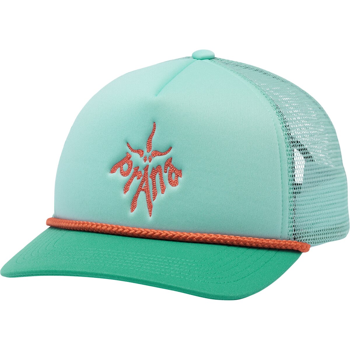 Image of prAna Doohickey Foam Trucker Hat Sea Glass/Jade Colorblock, One Size