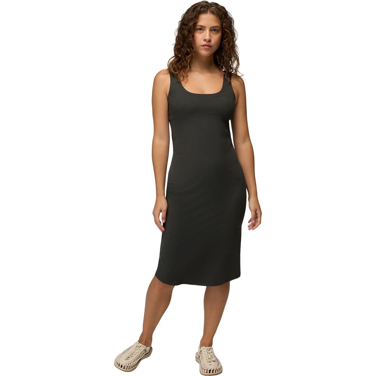 Image of prAna Heavana Essential Midi Dress - Women's Black Heather, XS
