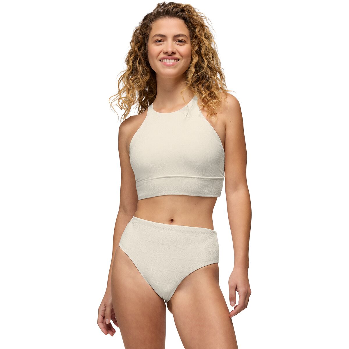 Image of prAna Lahari Sunburst HR Bikini Bottom - Women's Beach Pebble, S