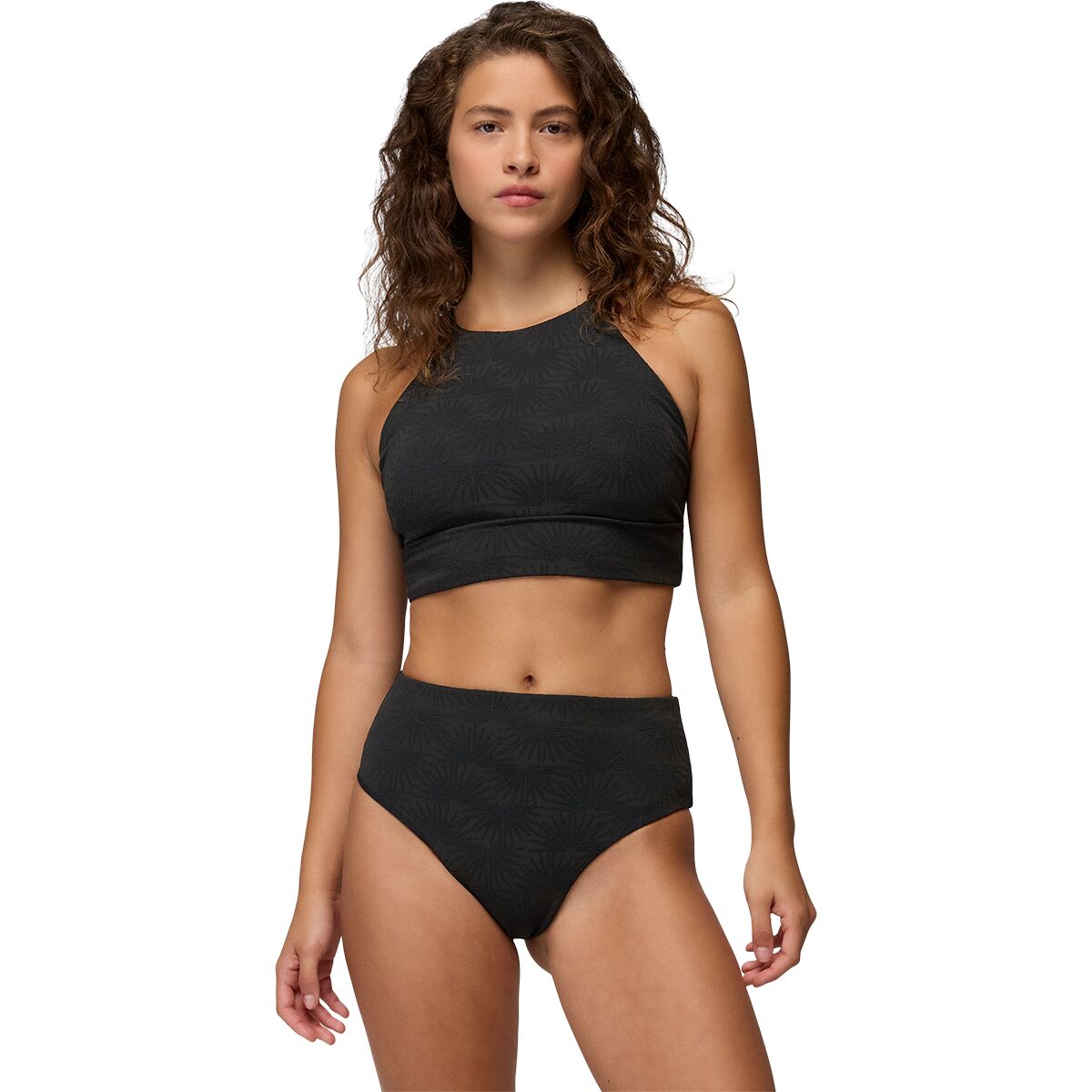 Image of prAna Lahari Sunburst HR Bikini Bottom - Women's Black, XS