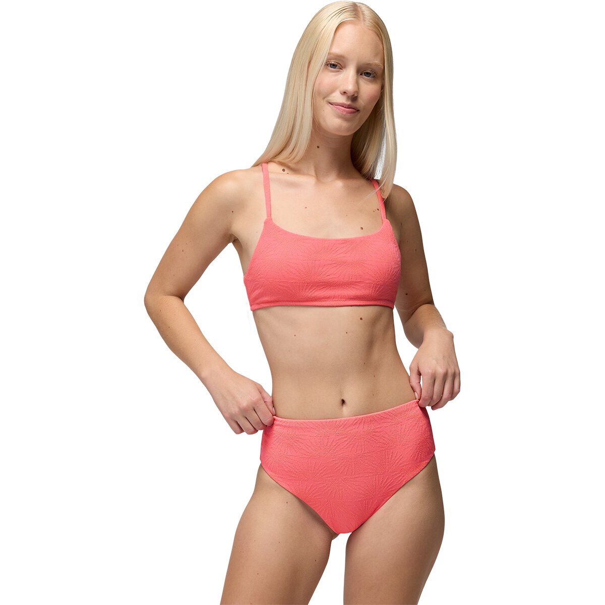 Image of prAna Lahari Sunburst HR Bikini Bottom - Women's Guava Pop, M