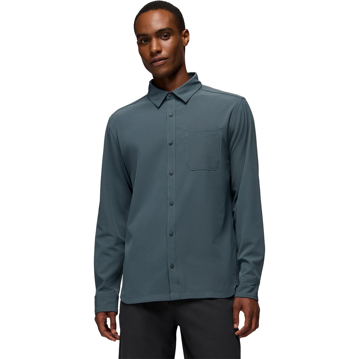 Image of prAna Hybridizer Long-Sleeve Shirt - Men's Grey Blue, S