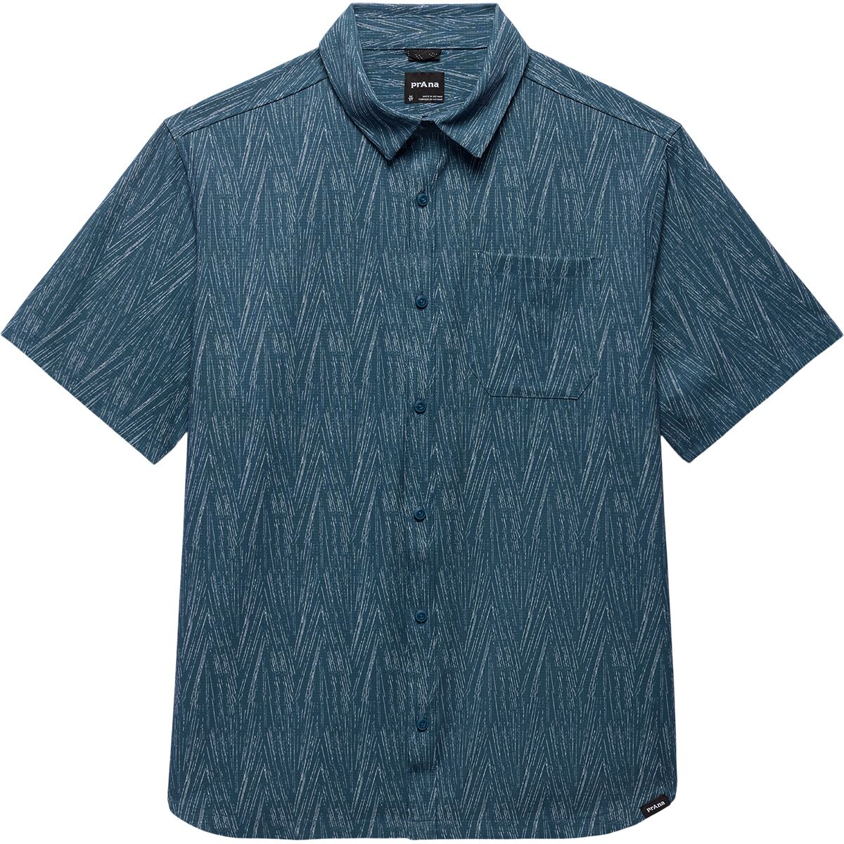Image of prAna Hybridizer Short-Sleeve Shirt - Men's Bluff Blue Seashells, M