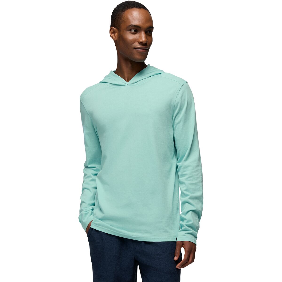 Image of prAna Long-Sleeve Hooded T-Shirt - Men's Sea Glass, L