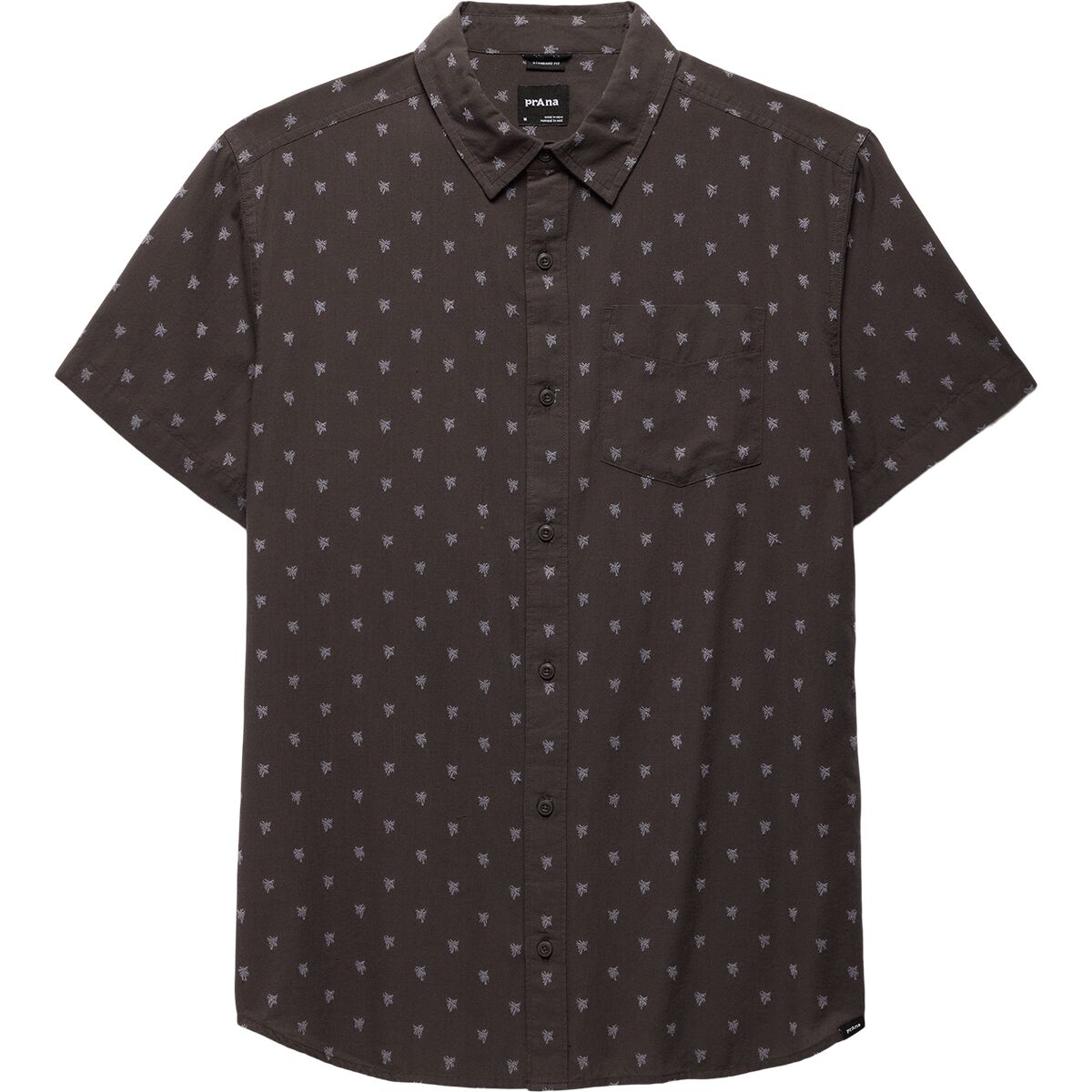 Image of prAna Metador Short-Sleeve Shirt - Men's Basalt Palm Trees, M