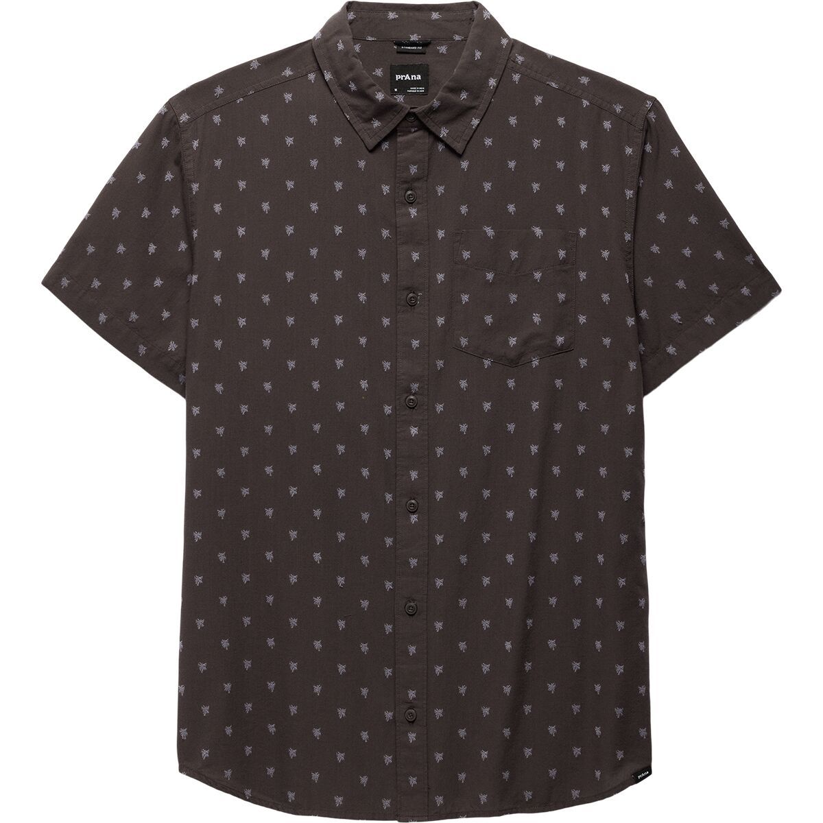 Image of prAna Metador Short-Sleeve Shirt - Men's Basalt Palm Trees, XXL