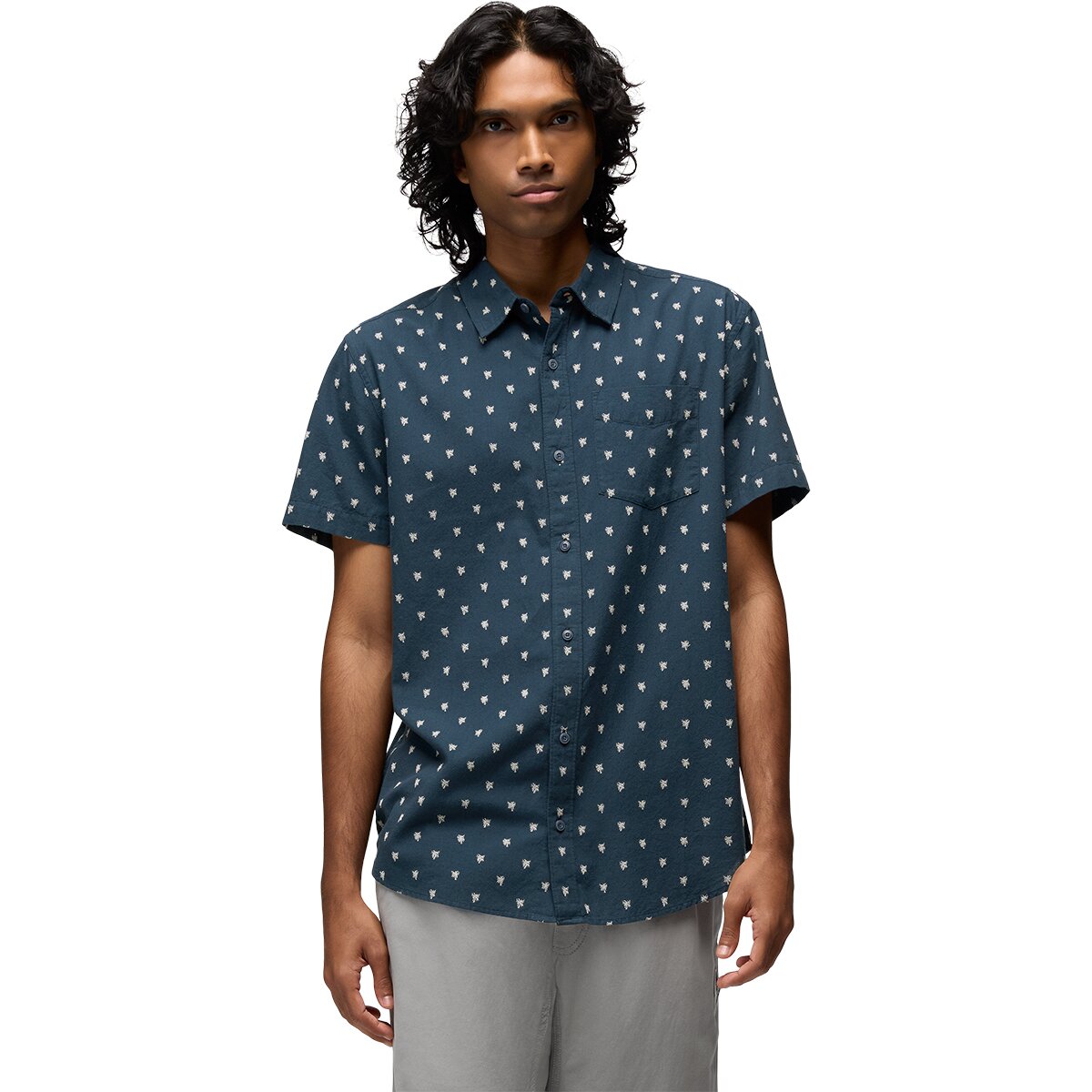Image of prAna Metador Short-Sleeve Shirt - Men's Nautical Palm Trees, XL