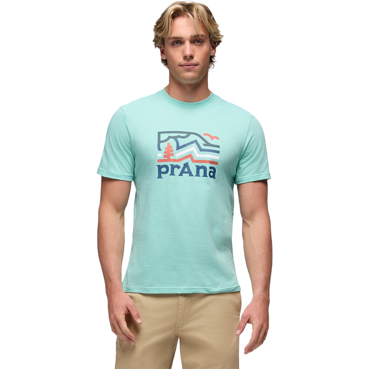 Image of prAna Peak Path T-Shirt - Men's Sea Glass, M