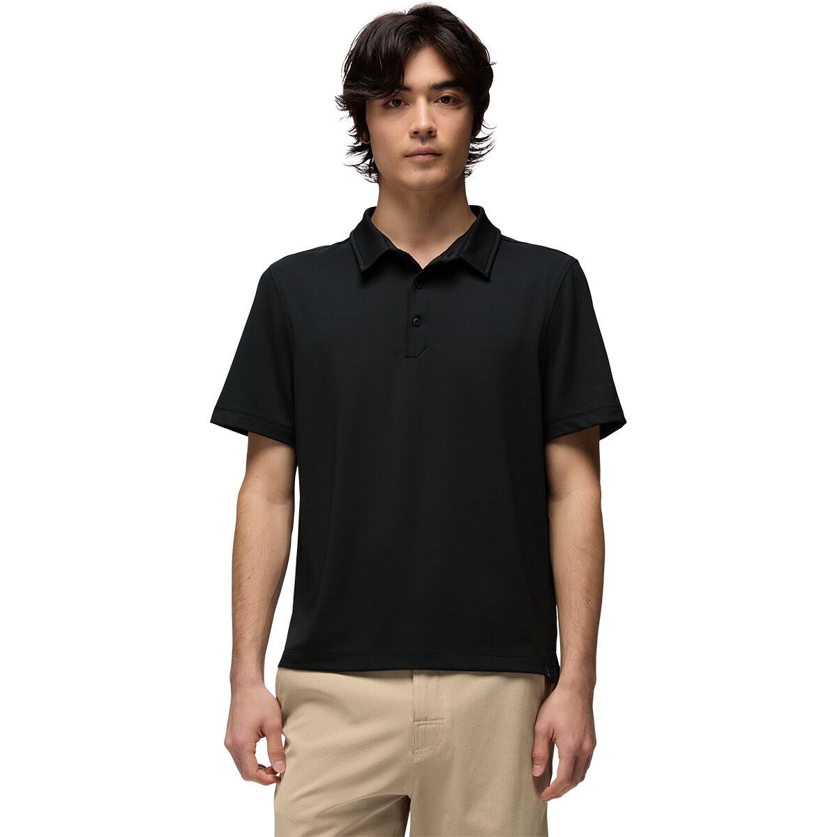 Image of prAna Rotator Short-Sleeve Polo Shirt - Men's Black, XL
