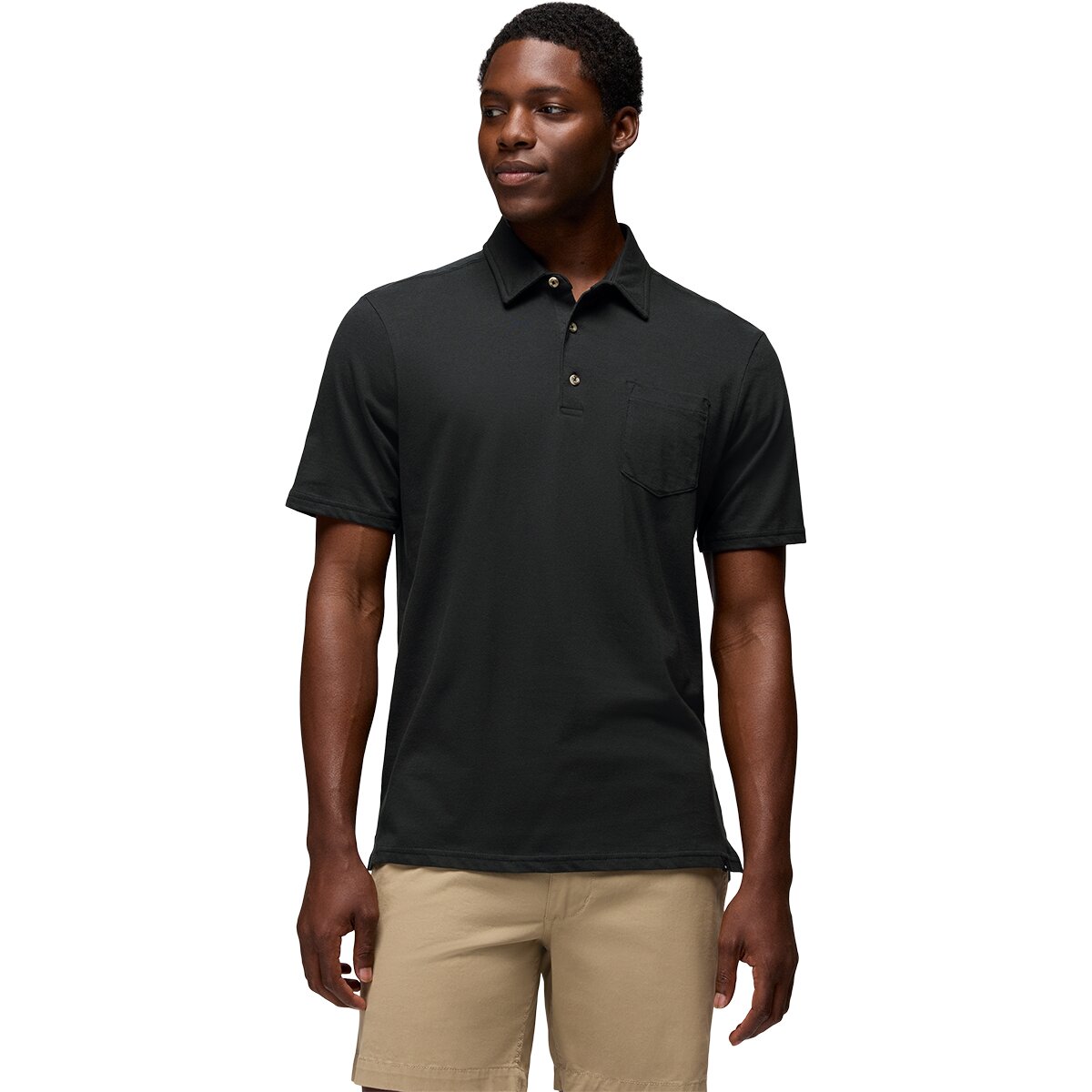 Image of prAna Short-Sleeve Polo Shirt - Men's Black, XL