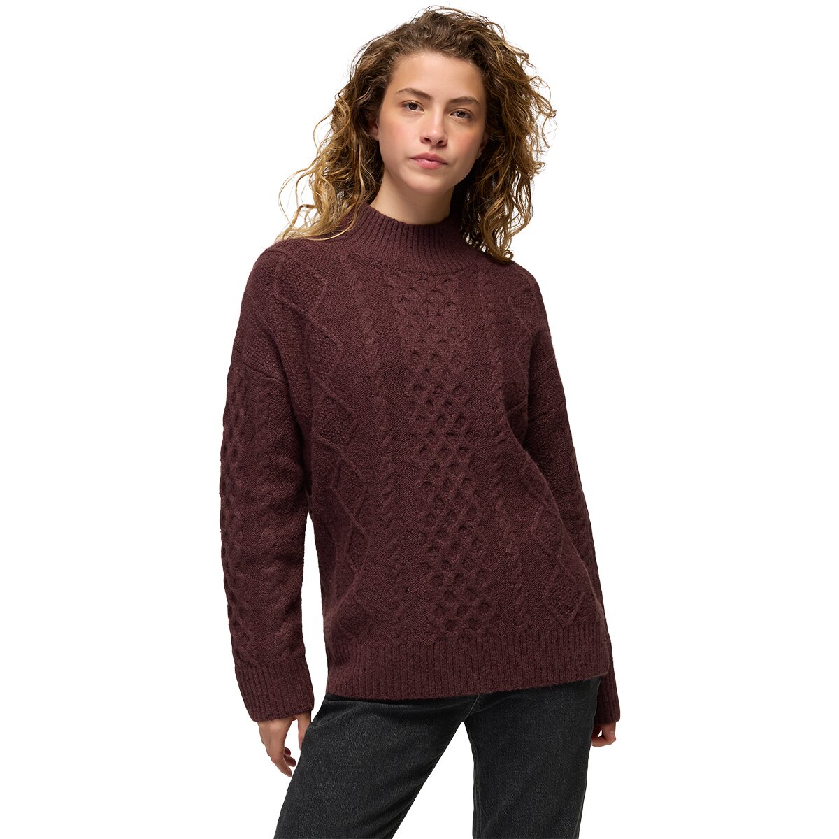 Image of prAna Amber Mountain Cable Sweater - Women's Cacao, S