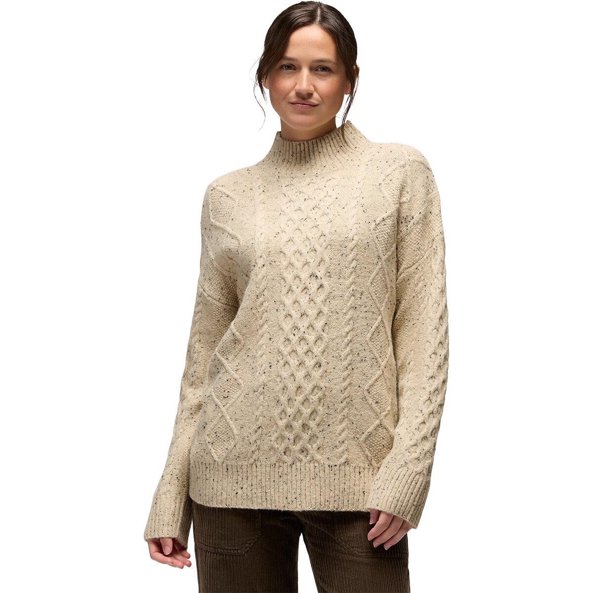 Image of prAna Amber Mountain Cable Sweater - Women's Stone, S