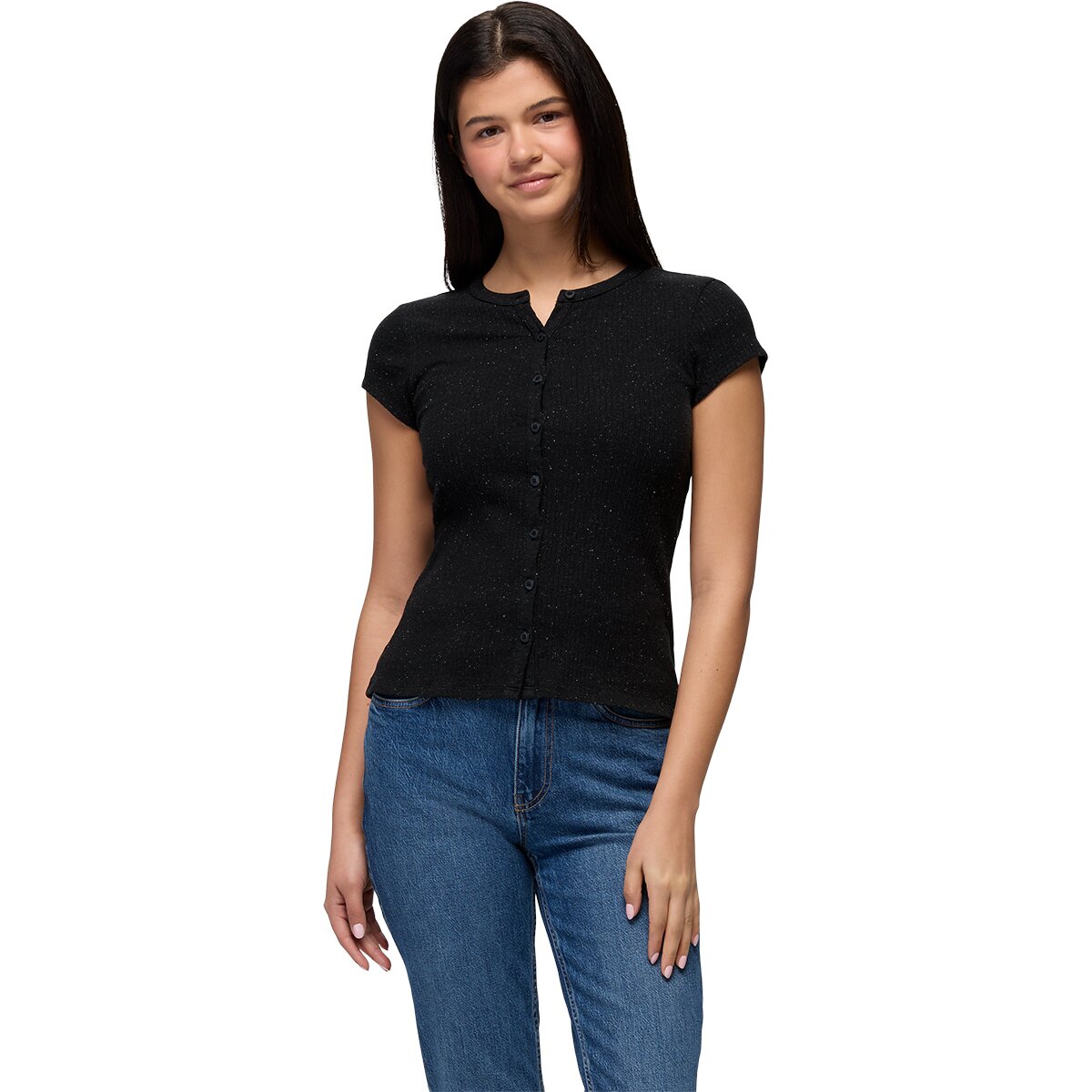 Image of prAna Cambria Cove Button-Up Top - Women's Black Heather, L