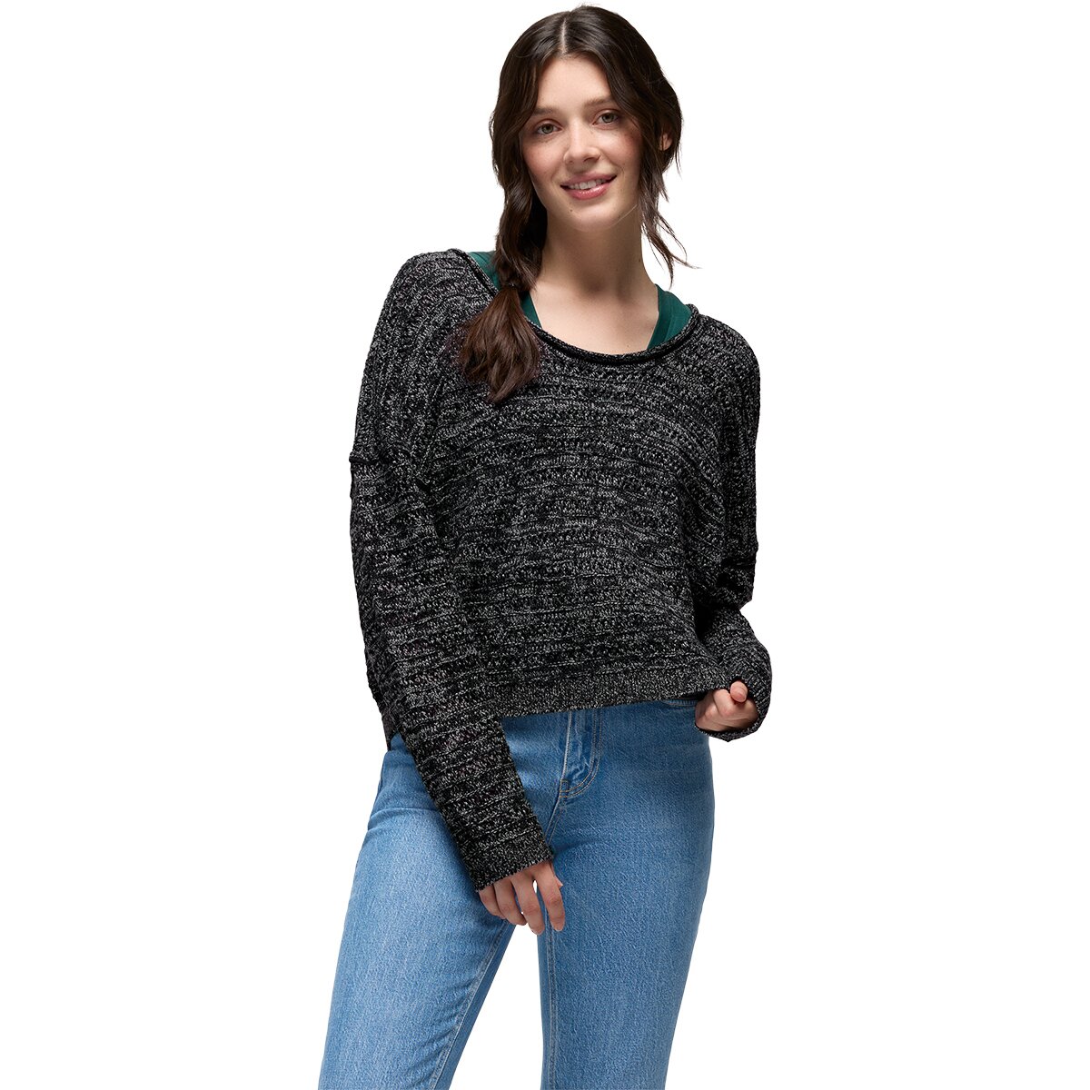 Image of prAna Malibu Lagoon Sweater - Women's Black Marl, XL