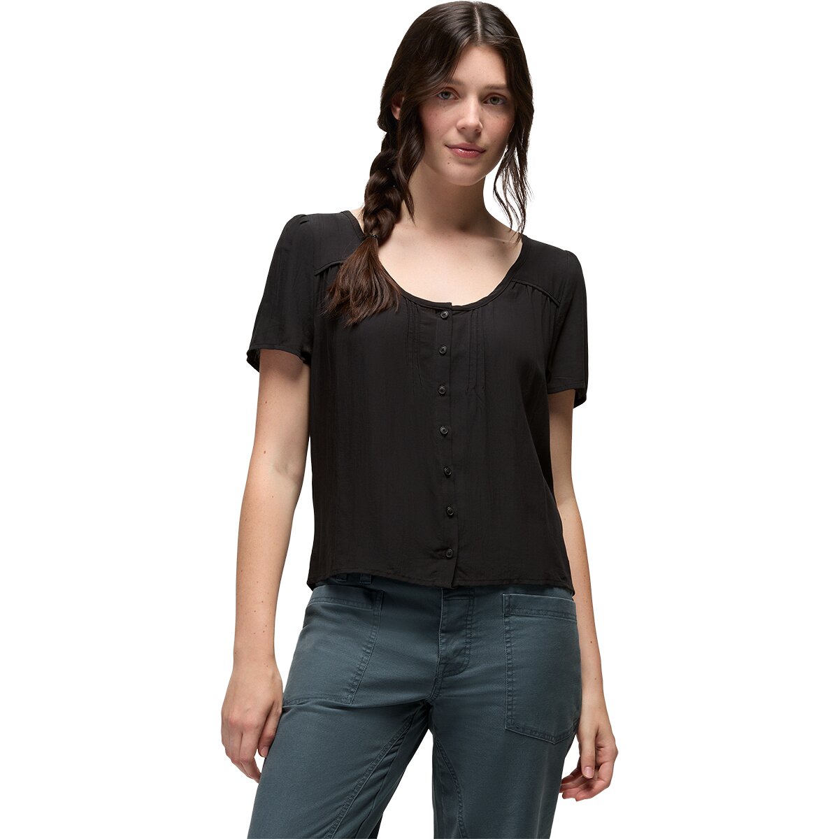 Image of prAna Moonvale Short-Sleeve Top - Women's Solid Black, L