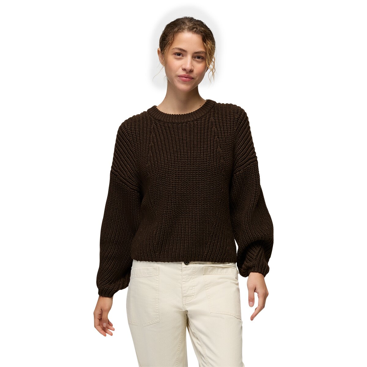 Image of prAna Sunday River Crewneck Sweater - Women's Dark Roast, L