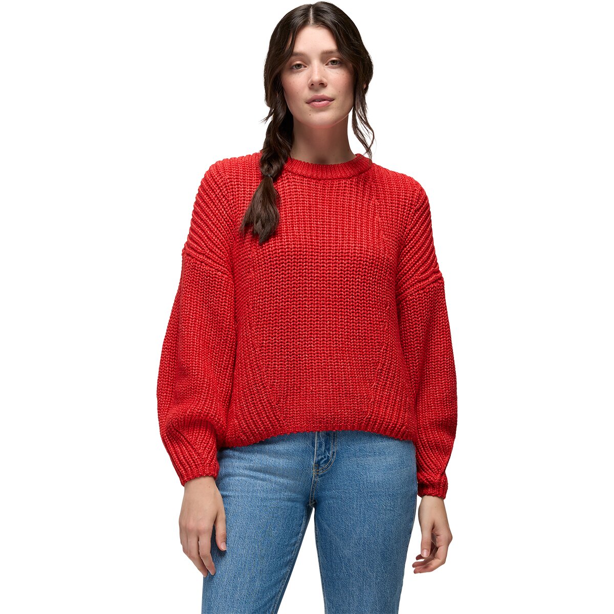 Image of prAna Sunday River Crewneck Sweater - Women's Pikes Red, M
