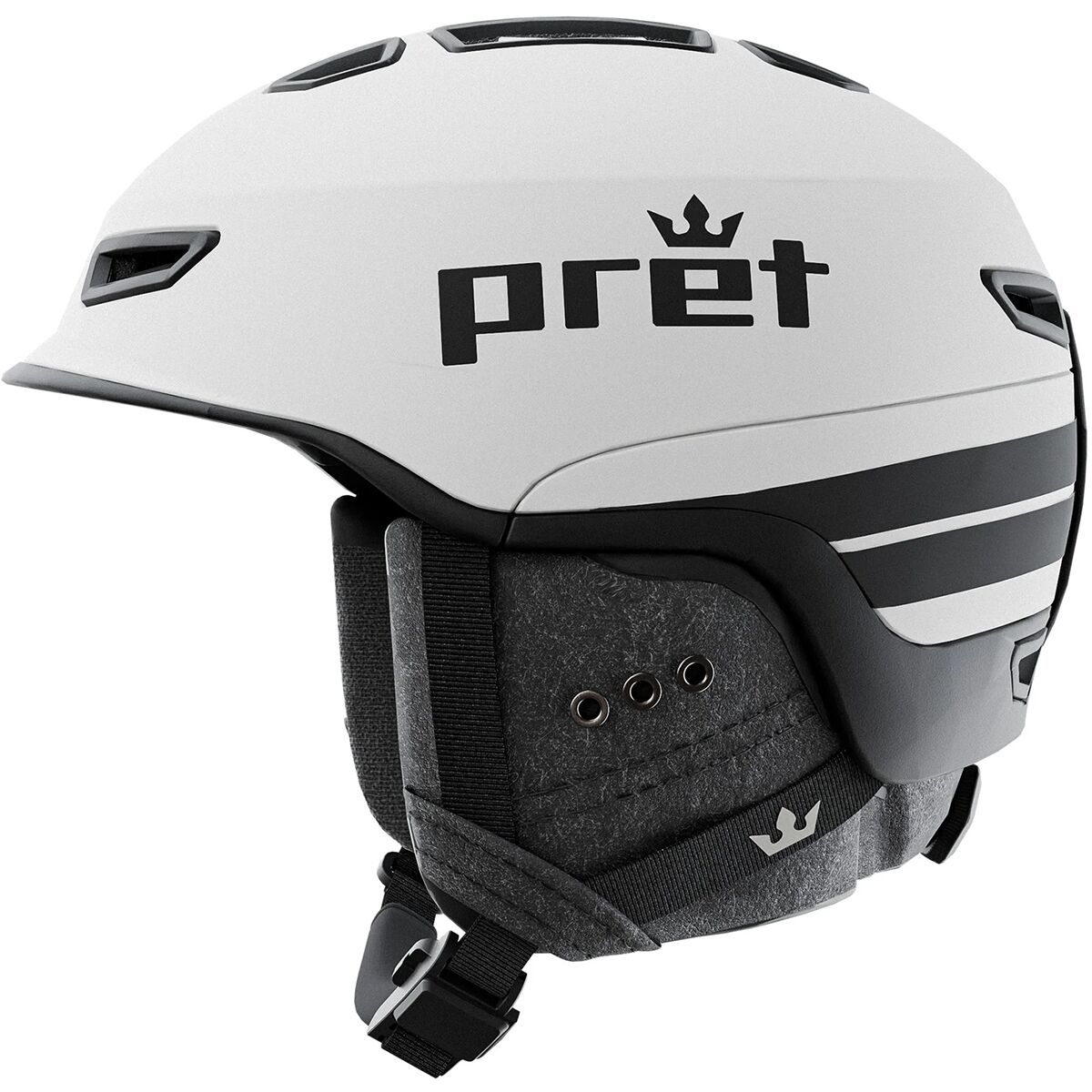 Image of Pret Helmets Fury Helmet White Stripe, L