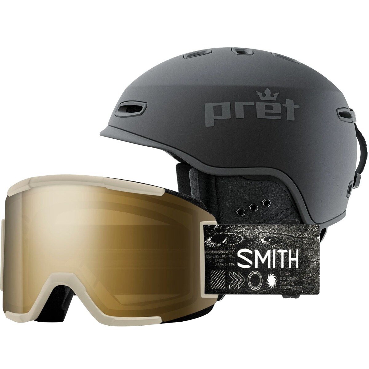 Pret Helmets Pret Helmets Cynic Helmet + Squad Goggle Stlth Blk/Chlk SpcInvdr/CP Sun BlkGld, M/OS - $216.71 at Backcountry.com