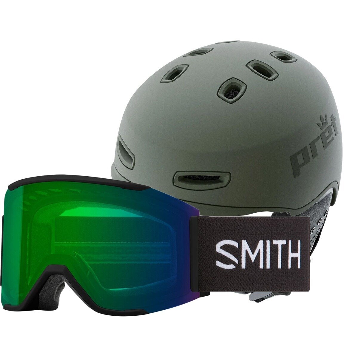 Pret Helmets Pret Helmets Cynic Helmet + Squad MAG Goggle Wht Strp/Slate, L/OS - $297.47 at Backcountry.com