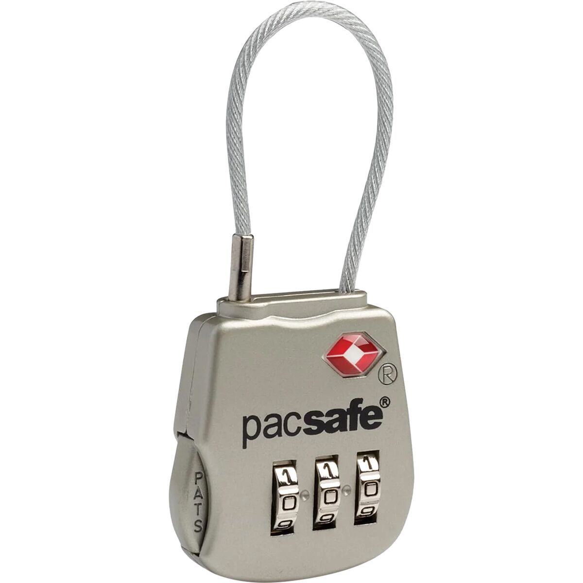 Image of Pacsafe Prosafe 800 Combination Cable Padlock Silver, One Size