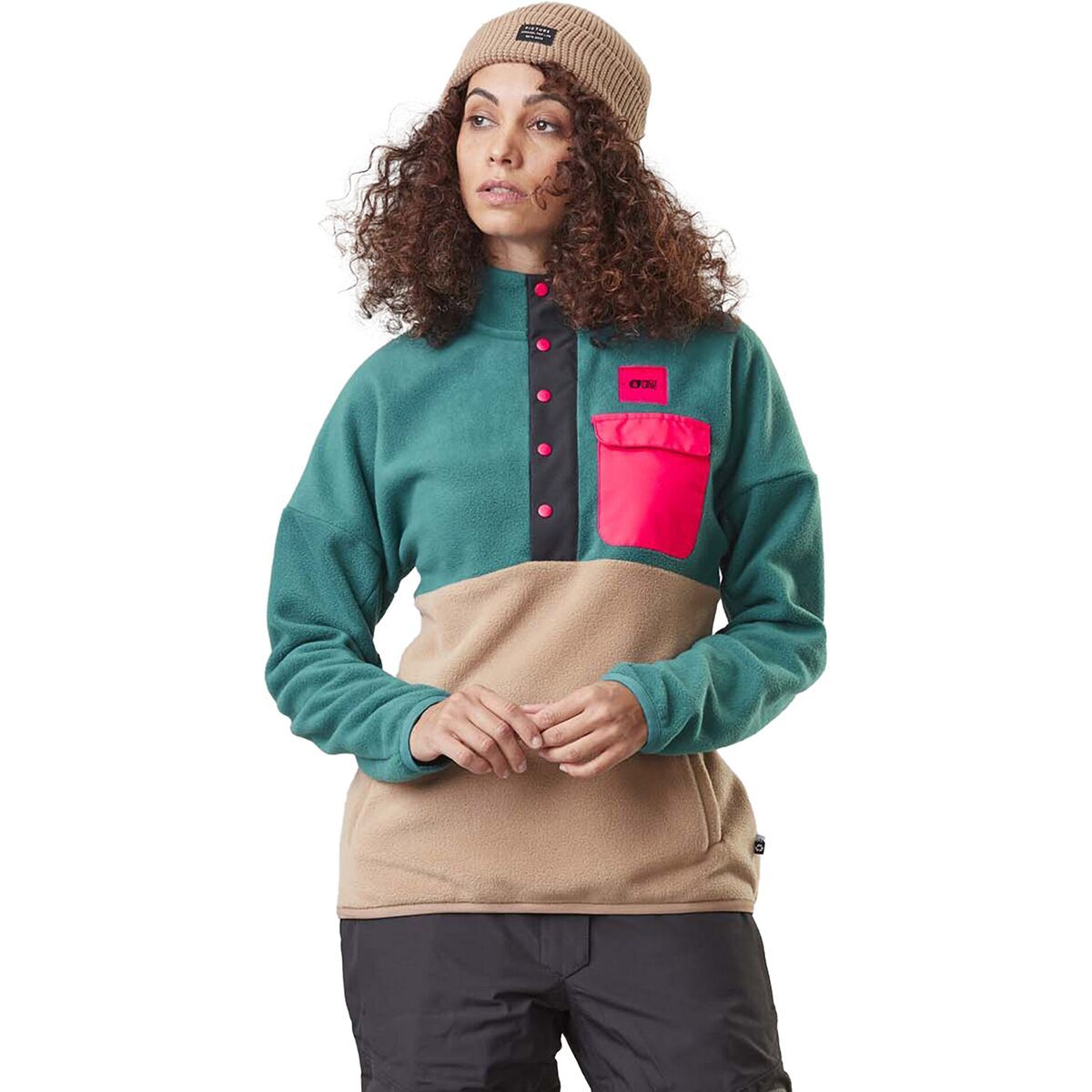 Picture Organic Arcca 1/4-Zip Fleece Pullover - Women's Dark Stone, XL