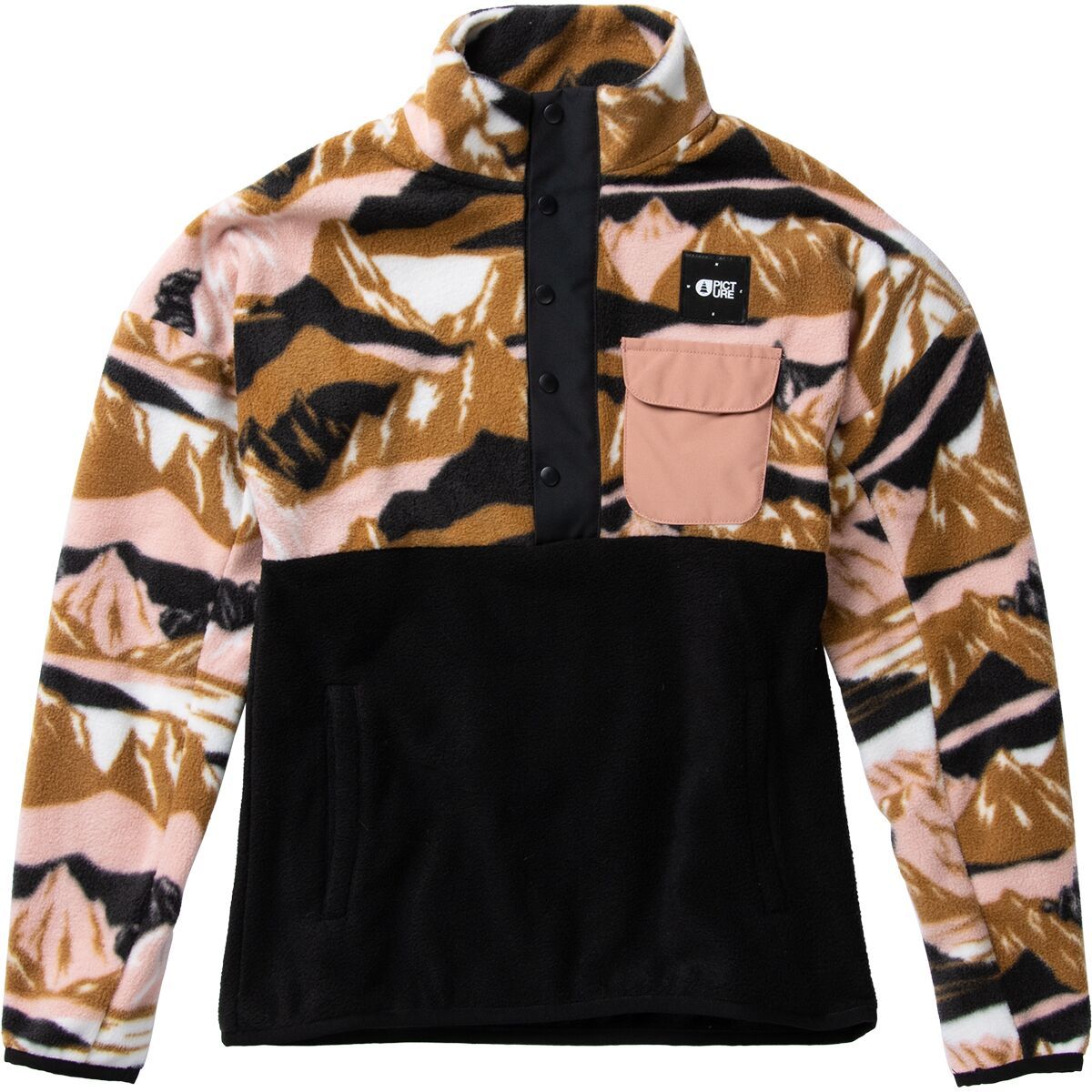 Picture Organic Arcca 1/4-Zip Fleece Pullover - Women's Pink Camountain/Black, XL