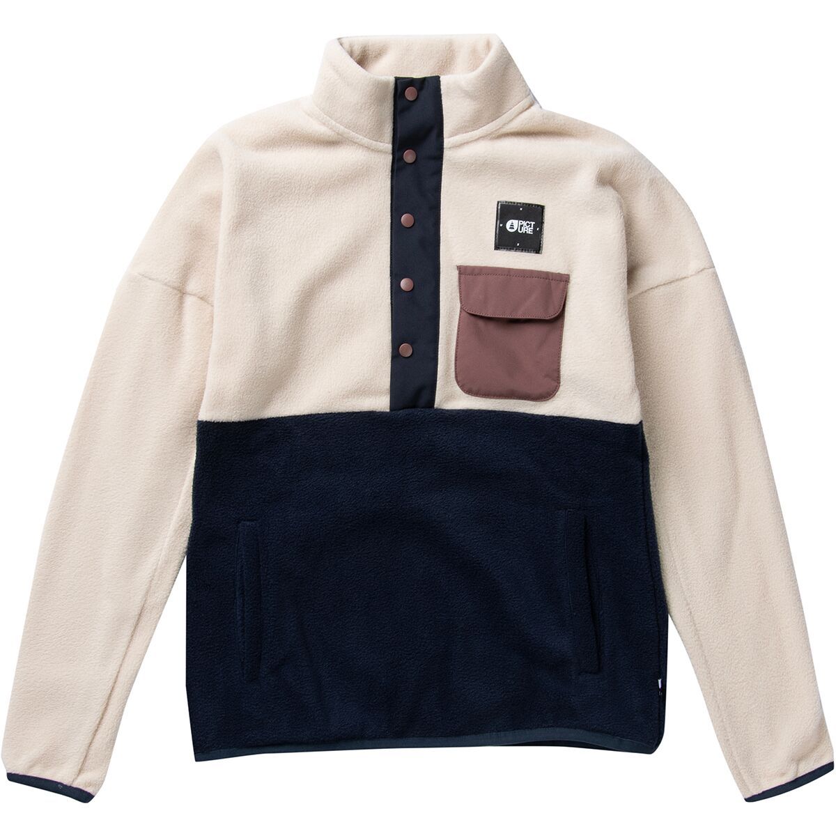 Picture Organic Arcca 1/4-Zip Fleece Pullover - Women's Rose Taupe/Dark Blue, L