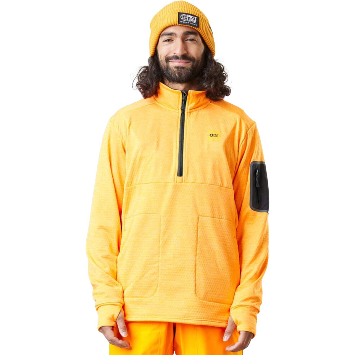 Image of Picture Organic Bake Grid Fleece 1/4 Jacket - Men's Yellow, XL