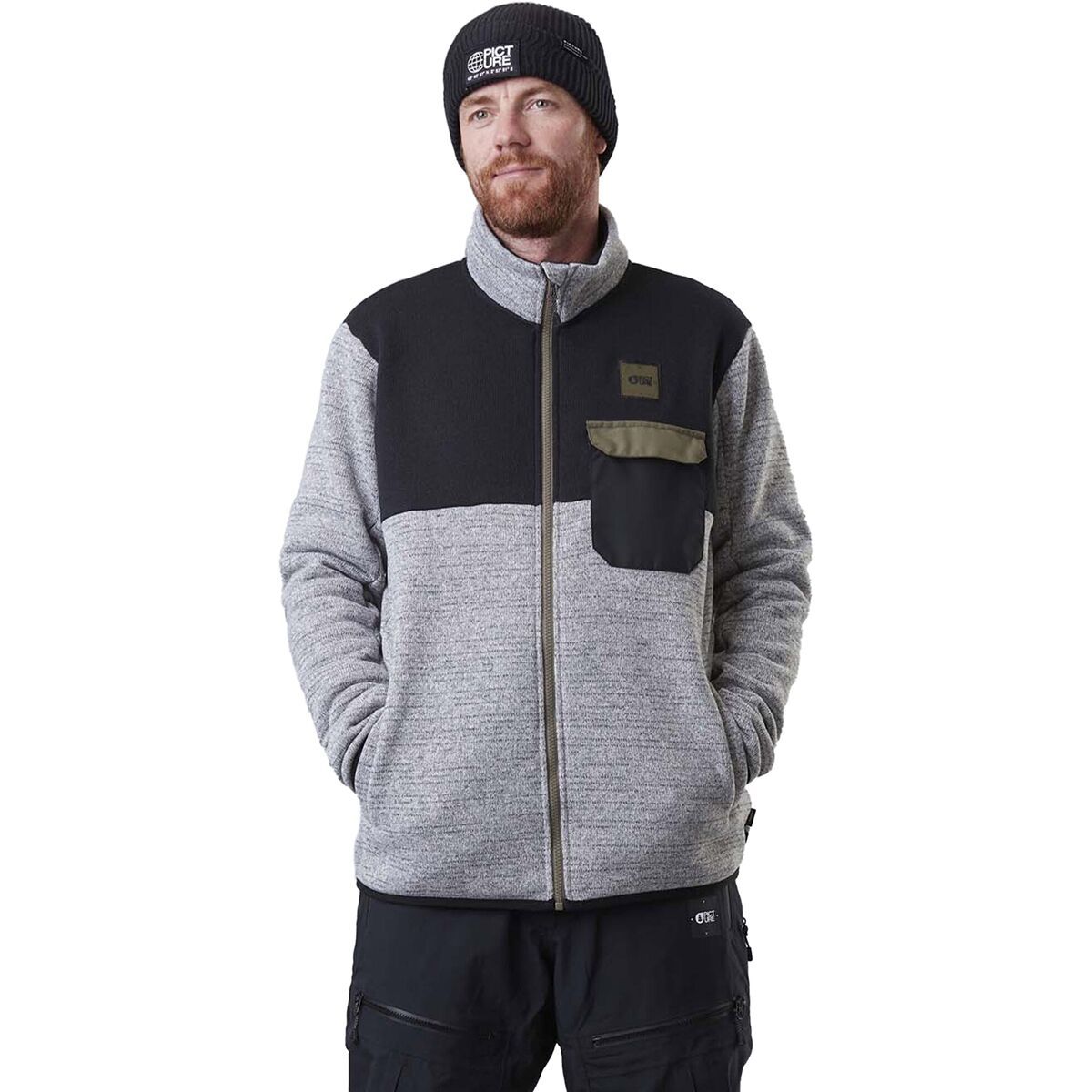 Picture Organic Dauwy Fleece Jacket - Men's Grey Melange, XL