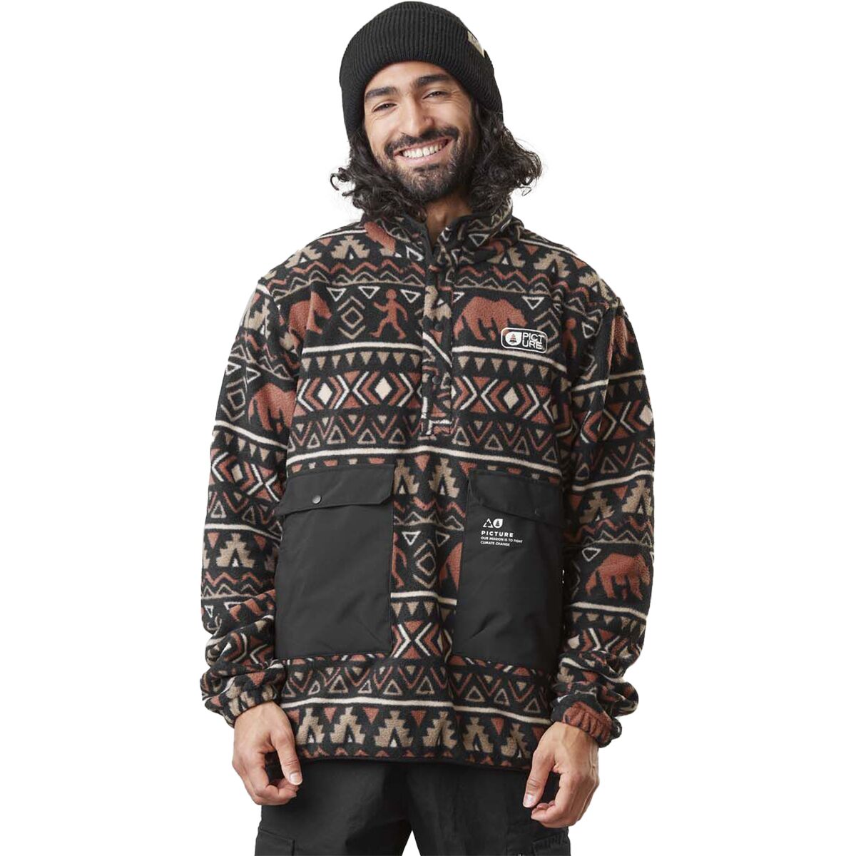 Picture Organic Picture Organic Takysi 1/4 Zip Fleece - Men's Grey Melange, S