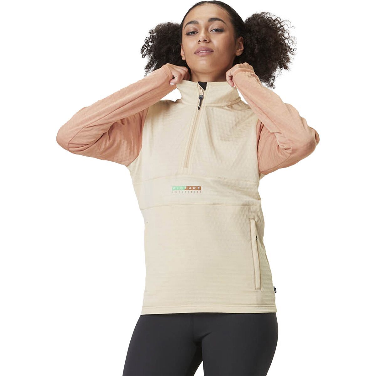 Picture Organic Tahita 1/4 Grid Fleece Pullover - Women's Smoke White, L