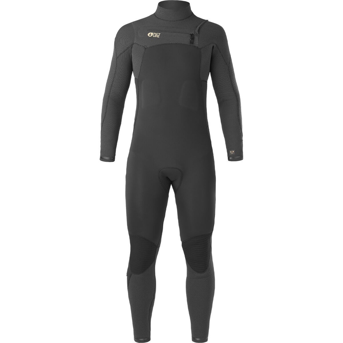 Picture Organic Equation 4/3mm Flex Skin Front Zip Wetsuit - Men's Black, S
