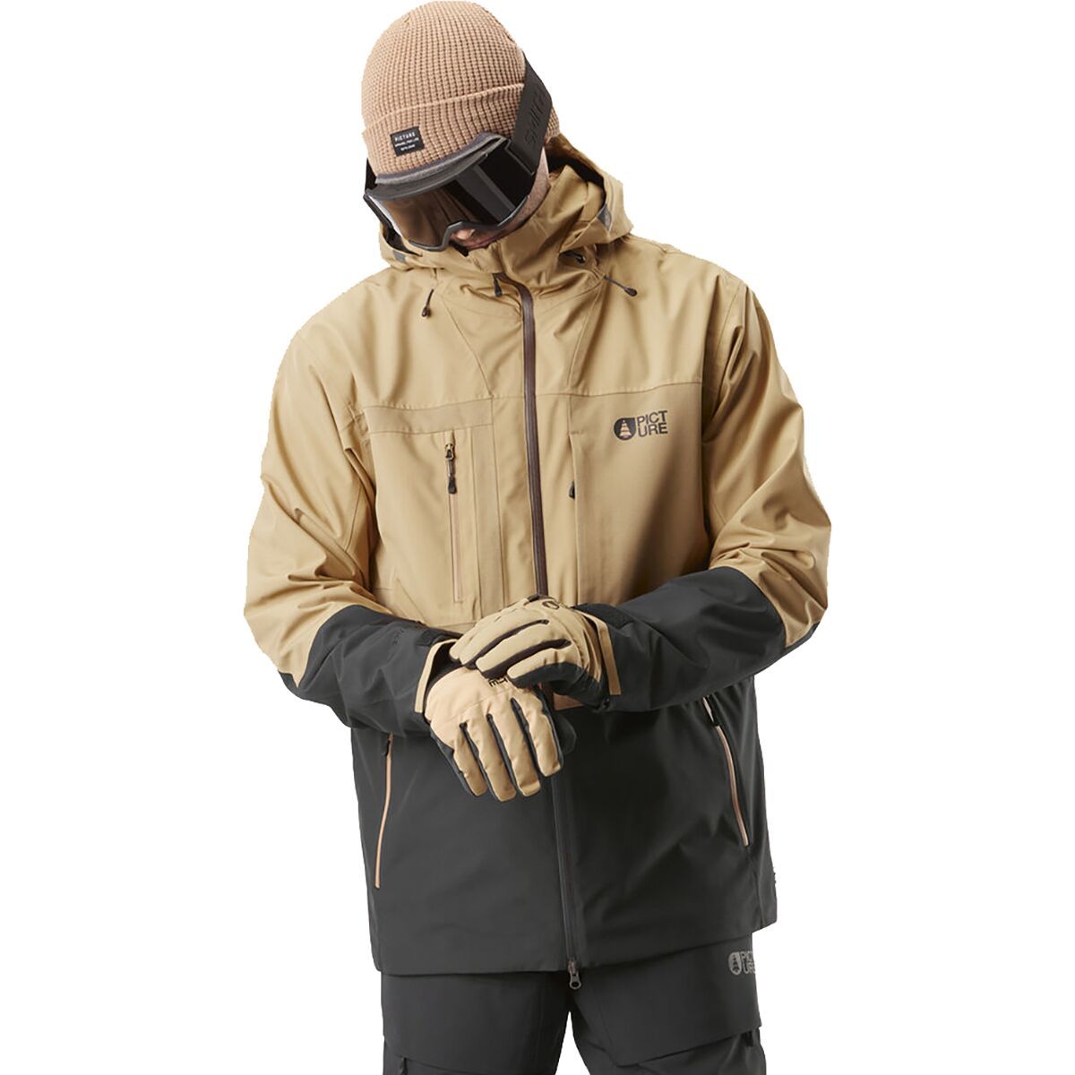 Picture Organic Track Jacket - Men's Tannin/Black, XXL