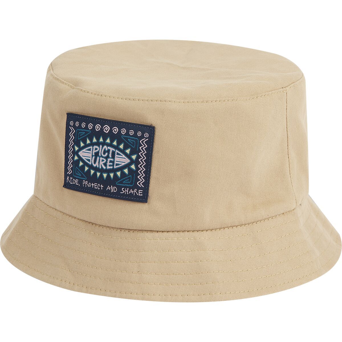 Picture Organic Okori 2In1 Bucket Hat Dark Stone Tiki Print, S/M